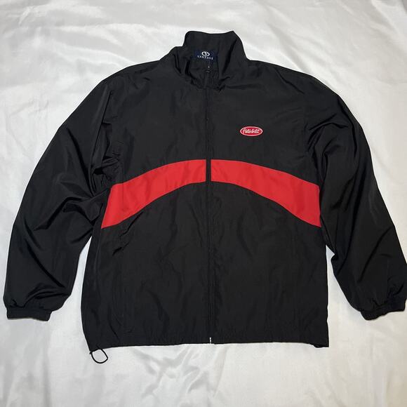 Vintage Peterbilt Trucks Jacket Men M Black Red Windbreaker Lightweight Full Zip - Picture 1 of 8
